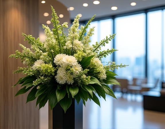 東京のオフィス向け法人装花デザイン