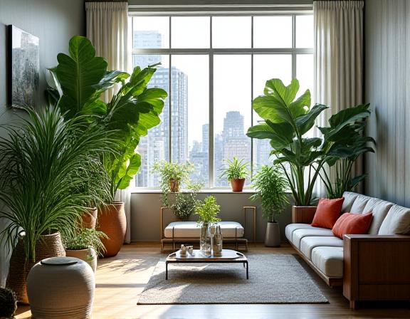 モダンな都市空間向けの植物インテリアデザイン